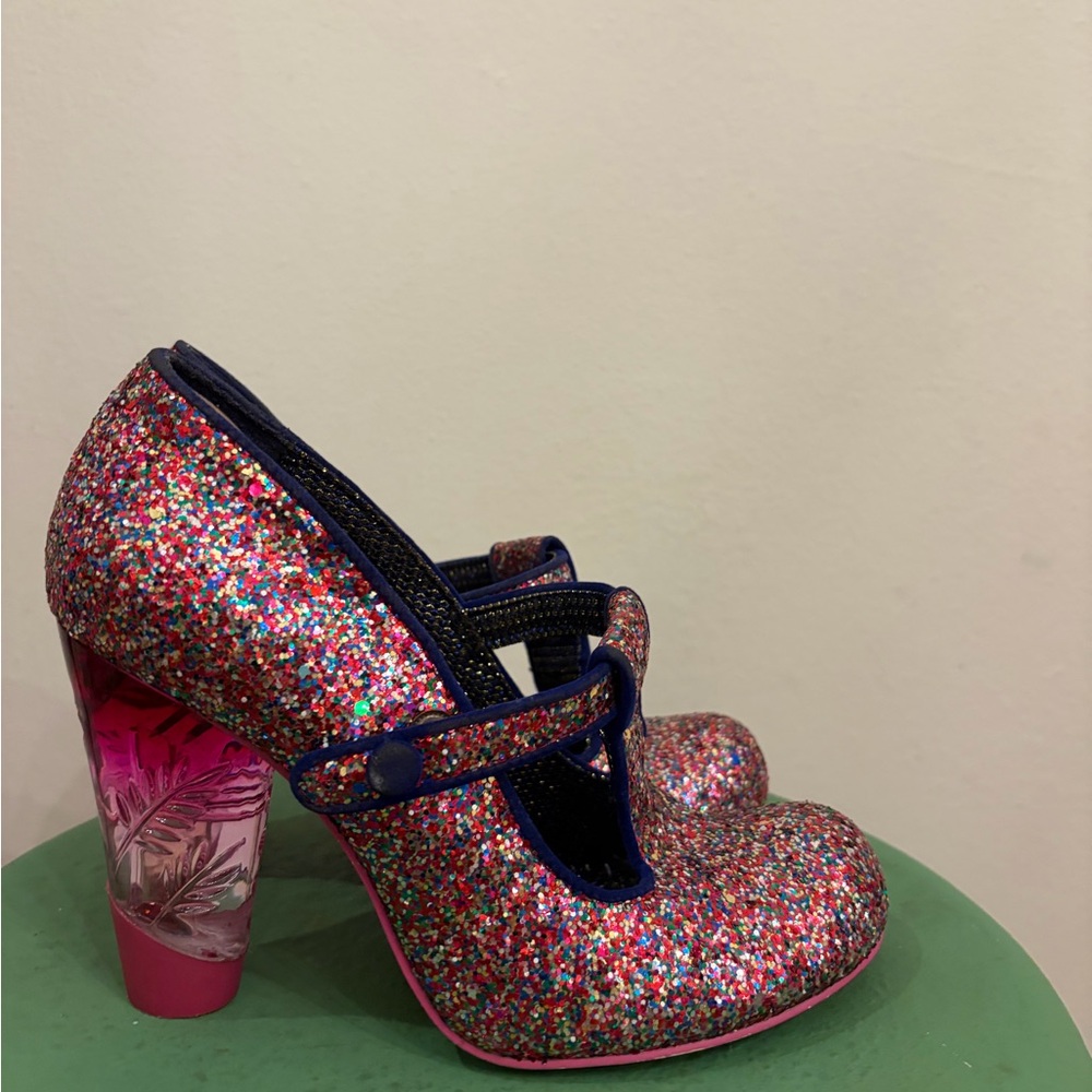 Irregular Choice Glitter T-Strap Women’s Heels - Picture 2 of 5